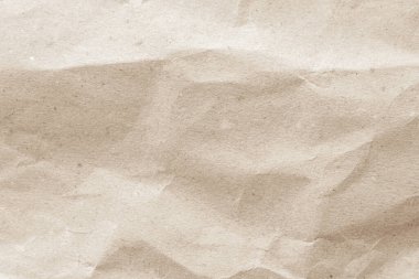 Arka plan için eski kağıt kumaş yüzeyi. Geri dönüşüm soluk kahverengi kağıt buruşuk doku, krem rengi geri dönüştürülmüş Kraft kağıt dokusu ve metin alanı için boş metin alanı.