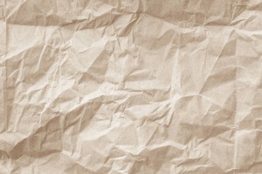 Arka plan için eski kağıt kumaş yüzeyi. Geri dönüşüm soluk kahverengi kağıt buruşuk doku, krem rengi geri dönüştürülmüş Kraft kağıt dokusu ve metin alanı için boş metin alanı.