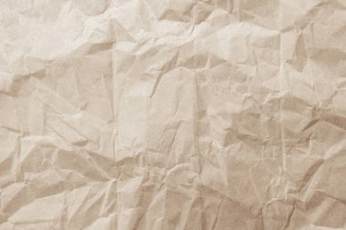 Arka plan için eski kağıt kumaş yüzeyi. Geri dönüşüm soluk kahverengi kağıt buruşuk doku, krem rengi geri dönüştürülmüş Kraft kağıt dokusu ve metin alanı için boş metin alanı.