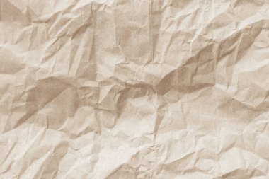 Arka plan için eski kağıt kumaş yüzeyi. Geri dönüşüm soluk kahverengi kağıt buruşuk doku, krem rengi geri dönüştürülmüş Kraft kağıt dokusu ve metin alanı için boş metin alanı.