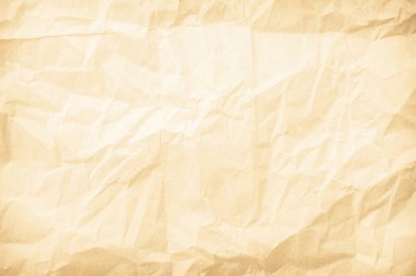 Arka plan için eski kağıt kumaş yüzeyi. Geri dönüşüm soluk kahverengi kağıt buruşuk doku, krem rengi geri dönüştürülmüş Kraft kağıt dokusu ve metin alanı için boş metin alanı.