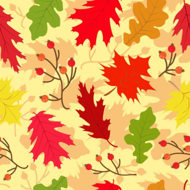 Sonbahar, vektörleri pürüzsüz bırakır. Sonbahar sezonluk tekstil tasarımı, duvar kağıdı, arkaplan.