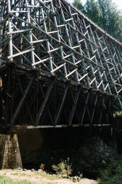 Kinsol Trestle or Koksilah River Trestle, a historic wooden railway trestle in Shawnigan lake on Vancouver Island, British Columbia, Canada clipart