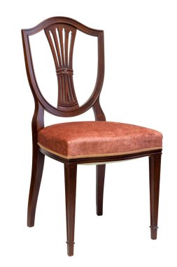 Bu ahşap yemek sandalyesi eşsiz bir arkası olan şık bir tasarıma sahiptir. Kırmızı döşeme koltuğu biraz sıcaklık katıyor, bu da yemek odaları veya dekoratif alanlar için ideal hale getiriyor..