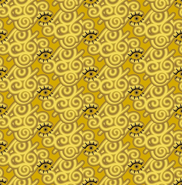 金单字 螺旋形和眼睛 — 图库矢量图片