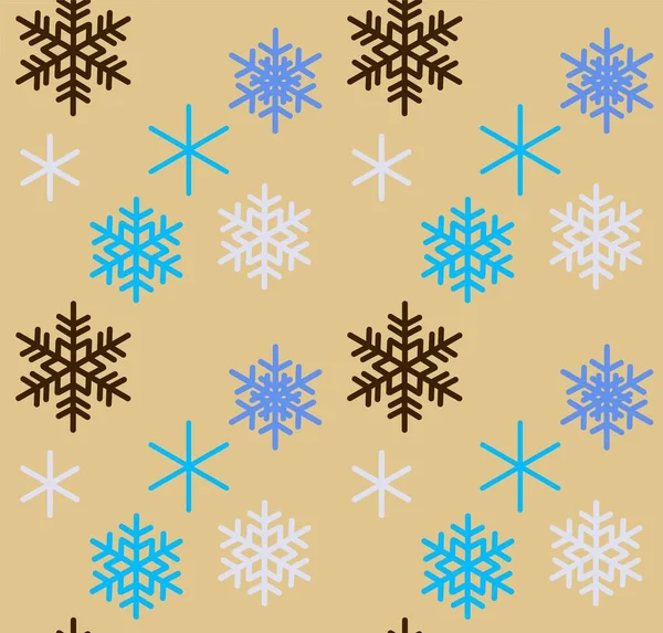 雪片で作られたシームレスなパターン 注目を必要とするパンチのあるフォームと色 — ストックベクタ