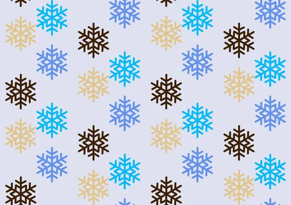 雪片で作られたシームレスなパターン 注目を必要とするパンチのあるフォームと色 — ストックベクタ