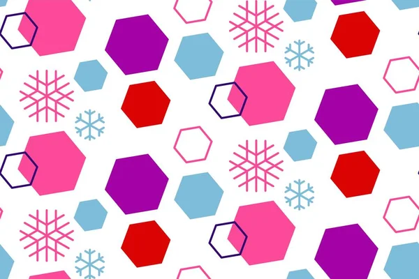 Бесшовный Узор Снежинок Перфорированных Форм Цветов Требующих Внимания — стоковый вектор