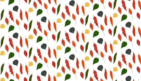 Seamless Pattern Made Autumn Leaves — Stock Vector