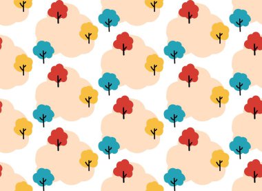 Sonbahar ağaçlarından yapılmış kusursuz desen