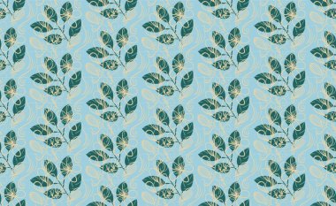 Çiçeksel elementlerden yapılmış kusursuz desen, güzel organik palet.