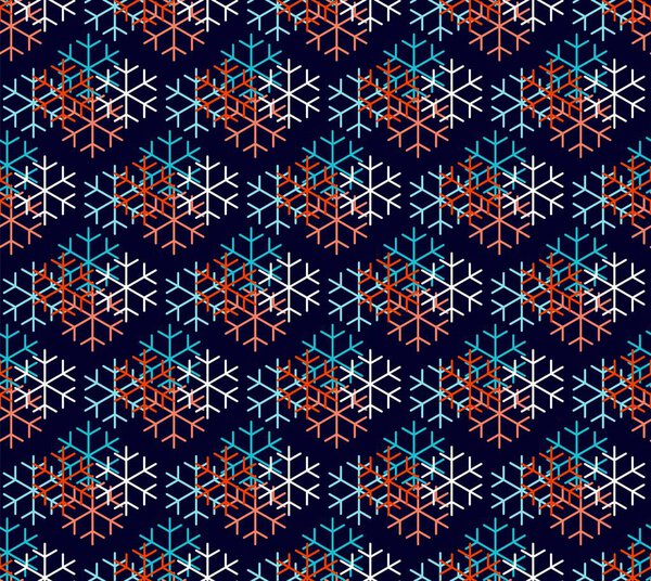 Snowflakes and chess cage, seamless pattern