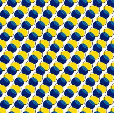 Soyut şekiller - noktalar, halkalar, pürüzsüz desen, sarı ve mavi