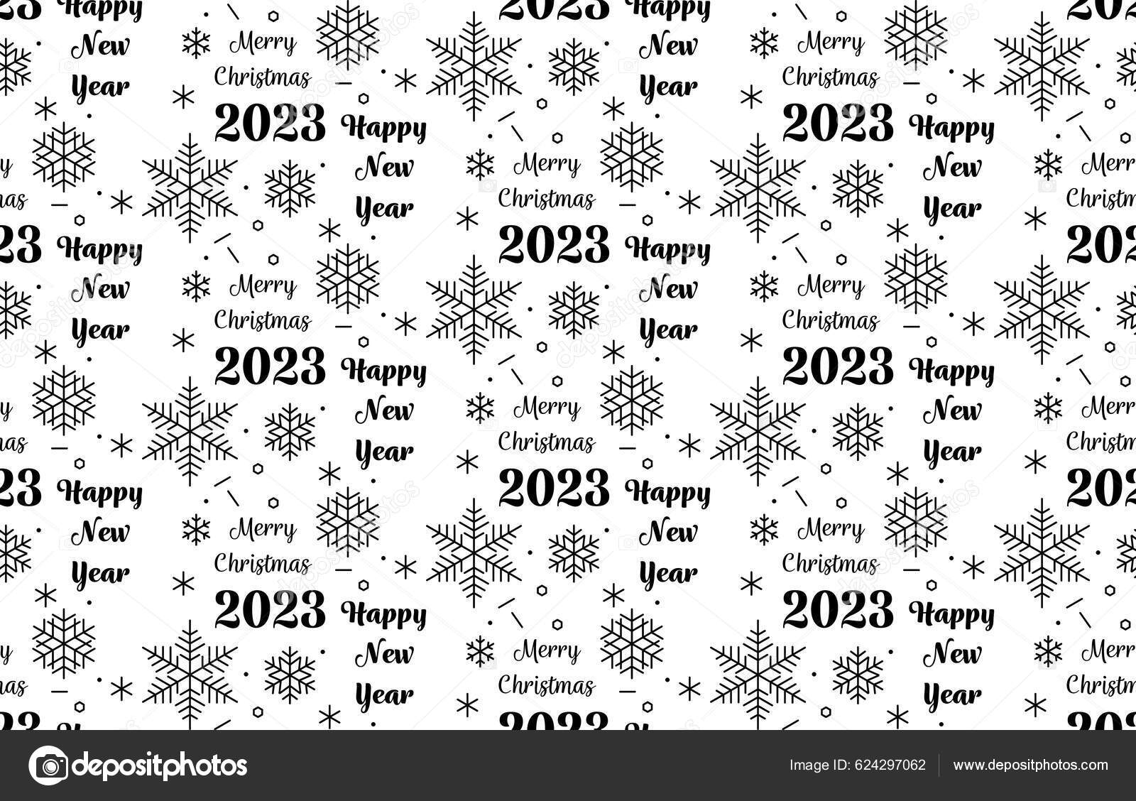 Nouvel 2023 Papier D'emballage Joyeux Noël Style Journal Noir Blanc