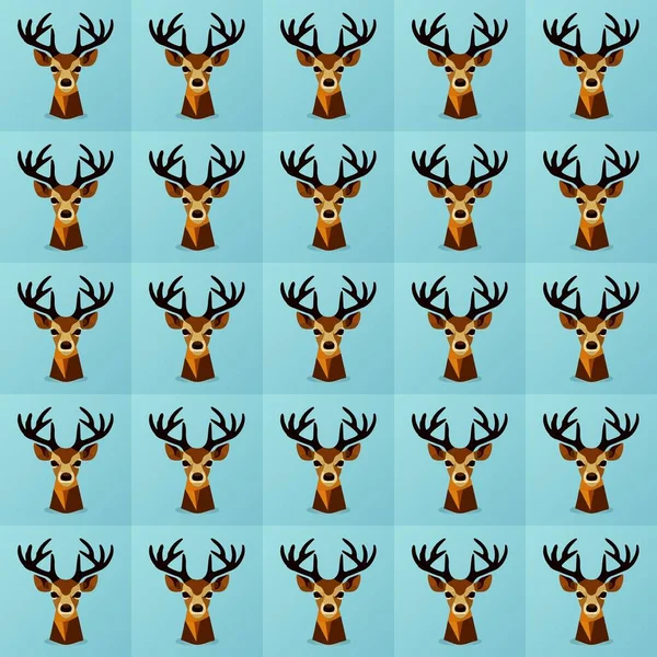 与鹿共渡的圣诞无缝图案 — 图库矢量图片