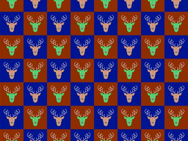 与鹿共渡的圣诞无缝图案 — 图库矢量图片