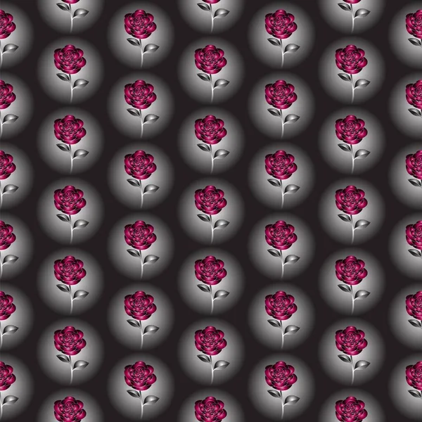 Modèle Sans Couture Fleur Rose — Image vectorielle