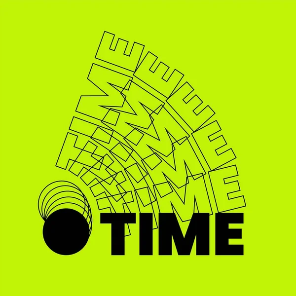 Diseño Fuente Con Tiempo Palabra Dial Reloj — Vector de stock