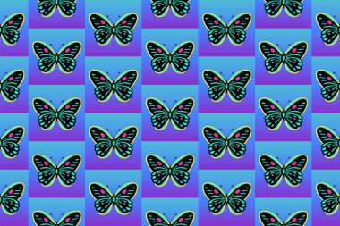 Çok renkli güzel kelebekler, kusursuz süsler.