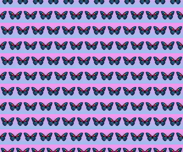 Vackra Flerfärgade Fjärilar Sömlös Prydnad — Stock vektor