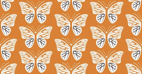 Schöne Bunte Schmetterlinge Nahtlose Ornamente — Stockvektor