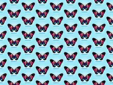 Çok renkli güzel kelebekler, kusursuz süsler.