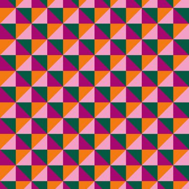 Renkli dikdörtgenlerden yapılmış kusursuz desen, yumruklayıcı renk paleti