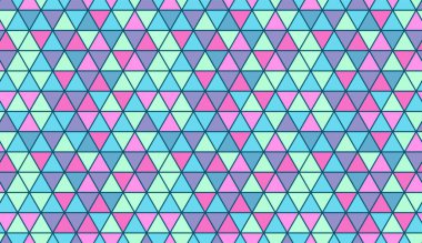 Pastel Renklerindeki Üçgenlerle Geometrik Vektör Deseni Tekrarlanıyor