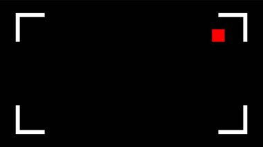 Video Kayıt Çerçevesi Görüntüleme Göstergesi. Kızıl Meydan 'ın Geometrik Tasarımı ve Siyah' ın Beyaz Çizgileri. AI Oluşturuldu