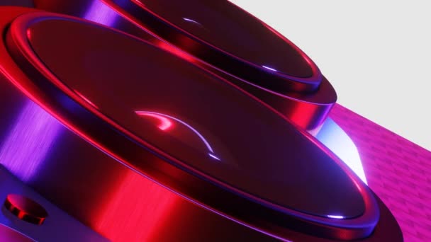 Neon Işıklı Akıllı Telefon Kameraları Metalik Kaplamalı Makro Fütüristik Boyutlu — Stok video