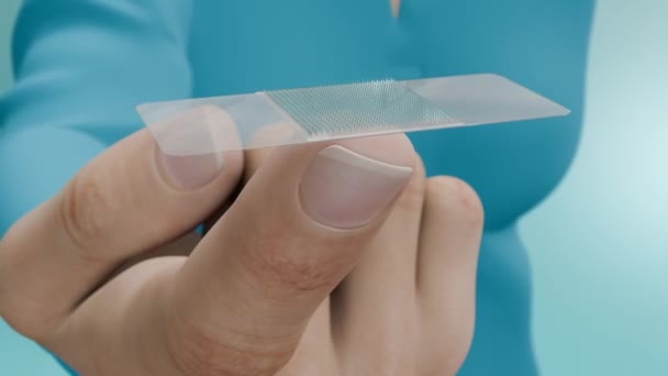 Transdermale Impfung Eine Neuartige Methode Mit Einem Hautpflaster Mit Mikronadeln — Stockvideo