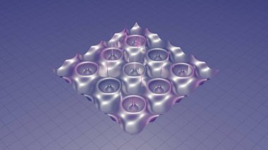 Bu 3D grafikte bir otomatik kodlayıcı sinir ağının anomalileri tanımladığı ve vurguladığı bir matematiksel yüzey grafiği gösterilir. Anormallikler, sivri uçlu olarak gösteriliyor, canlı morla işaretlenmiş.