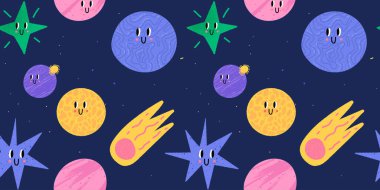 Çizgi filmlerdeki gibi pürüzsüz. Koyu mavi gökyüzü arkaplanı. Komik yüzlü karalama kaçamakları. Çocuklar çocukça davranıyor..