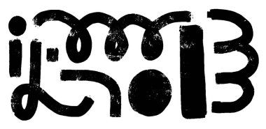 Mürekkep Eğrisi Çizgisi Ayarlandı. Fırça darbeleri ve çizgileri olan oyuncu yazılar ve dalgalar. Vektör, Siyah ve Beyaz Graffiti Dokusunda Soyut El Çizim Elementleri