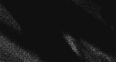 Siyah beyaz kaplamalı, bulanık doku ve toz desenli vektör arkaplan çizimi. Kar ve yağmur damlaları kağıt üzerinde sert, eski bir etki yaratır.