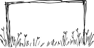 Basit bir tasarımı olan el yapımı bir çerçeve, küçük kalp şeklindeki çiçeklerle süslenmiş çimenli bir kıçı içeriyor. Çerçeve boş, özelleştirmeye izin veriyor.