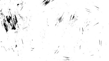 Beyaz bir yüzeyde rastgele siyah çizikler ve izler içeren dokulu bir arka plan sıkıntılı ve grunge etkisi yaratır..