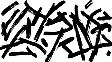 Karmaşık ama sanatsal bir şekilde düzenlenmiş koyu siyah fırça darbelerinin yer aldığı soyut bir kompozisyon. Darbeler, modern sanat temalarına uygun bir hareket ve enerji hissi yaratıyor..