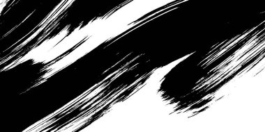 Soyut siyah ve beyaz fırça darbeleri dinamik ve sanatsal bir model yaratır.