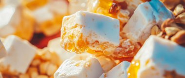 Çiğnenmiş fındık ve bal karışımı lezzetli bir deneyim sunar..