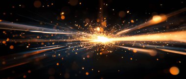 Alevler kıvılcımlar saçar ve karanlık bir ortamda hızla parıldar. Yoğun bir görüntü yaratır..