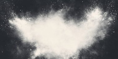 Bu pankart tasarımı, merkezde kenarların etrafındaki tebeşir tozuyla çerçevelenmiş büyük bir boşluk gösteriyor. Anonslar ya da yaratıcı sunumlar için ideal, çarpıcı bir görsel sunum sağlar.