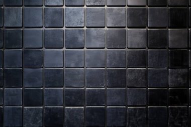 Damalı yüzey, yükseltilmiş ve durgun kareleri olan üç boyutlu bir desen gösterir. Koyu renk paleti modern, sofistike bir ortam yaratır ve derinliği arttırır..