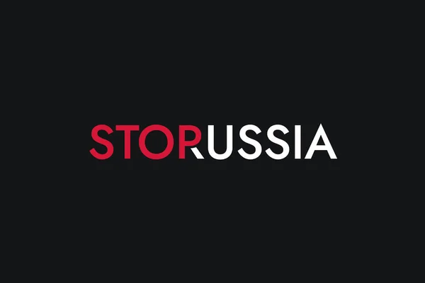 Kırmızı ve beyaz şekilli posterler siyah arka planda Rusya 'yı durdurun. Ukrayna 'nın yanında dur ve onu Rus istilasından kurtar. Savaşı durdurun..