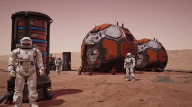 Astronotlar, Mars Konutları, Ulaşım Araçları, Uzaylı Gezegeni, 3D Canlandırmalar CGI 4K
