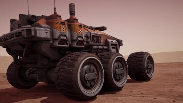 Марс Транспортні Засоби Чужа Планета Астронавти Анімація Рендеринг Cgi — стокове відео