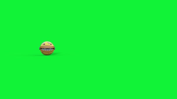 Roboter Ball Green Screen Spaziergänge Rendering Animation — Stockvideo
