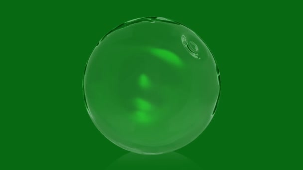 Scary Head Glass Sphere Horreur Écran Vert Animations Rendu — Video
