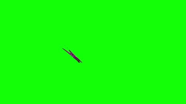 Fuchsia Sommerfugl Fluer Grønn Skjerm Gjengivende Animasjon – stockvideo
