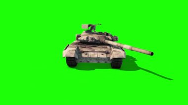 Devriye gezen Yeşil Ekran 3D Canlandırmada Tank Animasyon İzleri Askeri